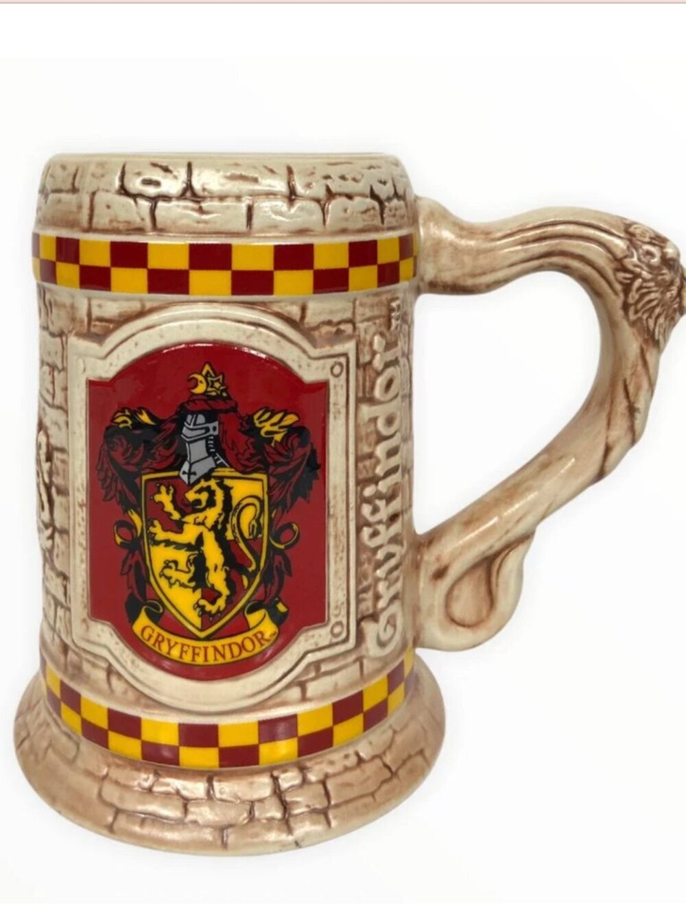 Wizarding World of Harry Potter Gryffindor Stein Mug Cup Sculpted Ceramic House